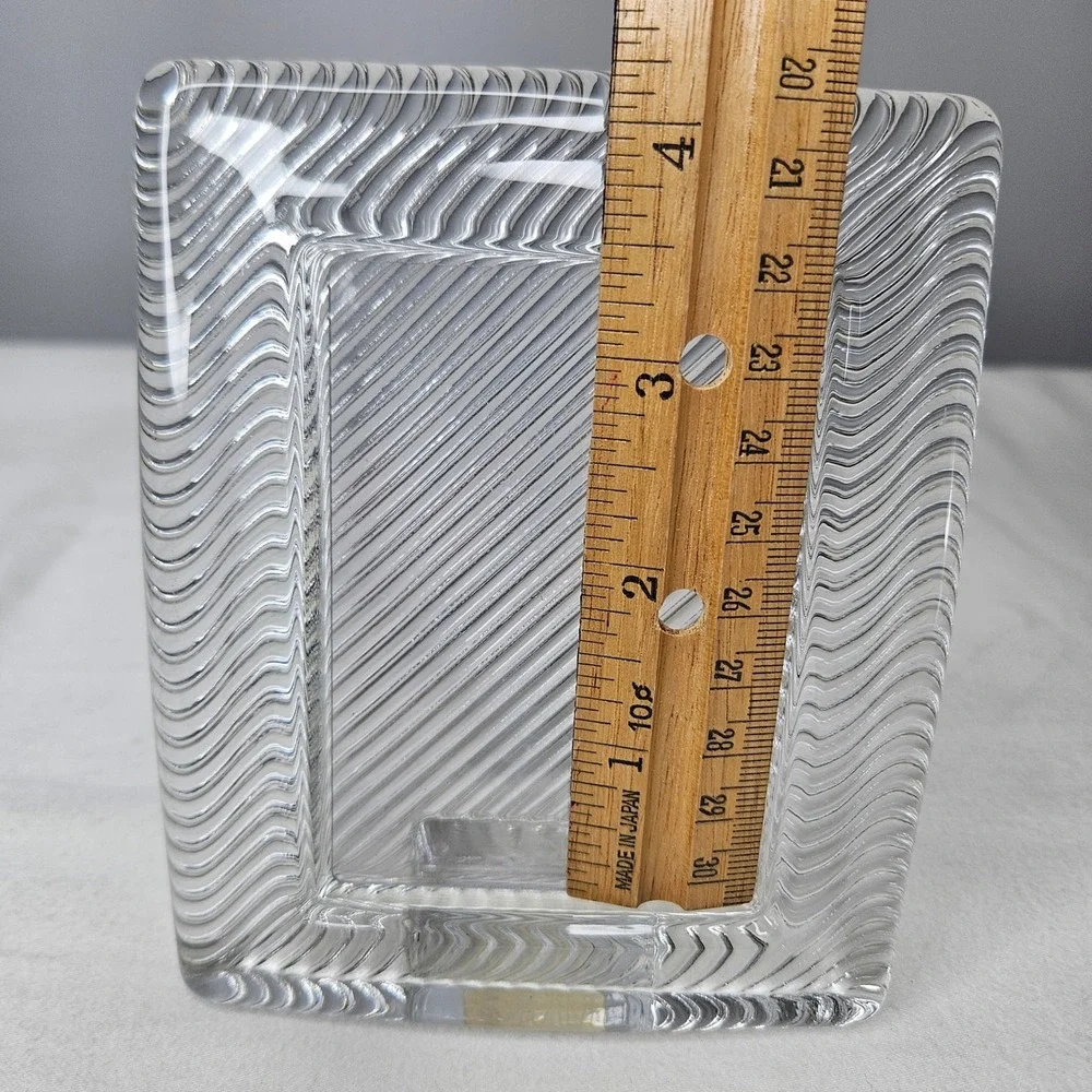 Mikasa Japan Lead‎ Crystal Ribbed Wave Picture Frame 5x4 Clear Art Deco Style